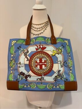 Tory Burch Ella Tote in Blue Carousel